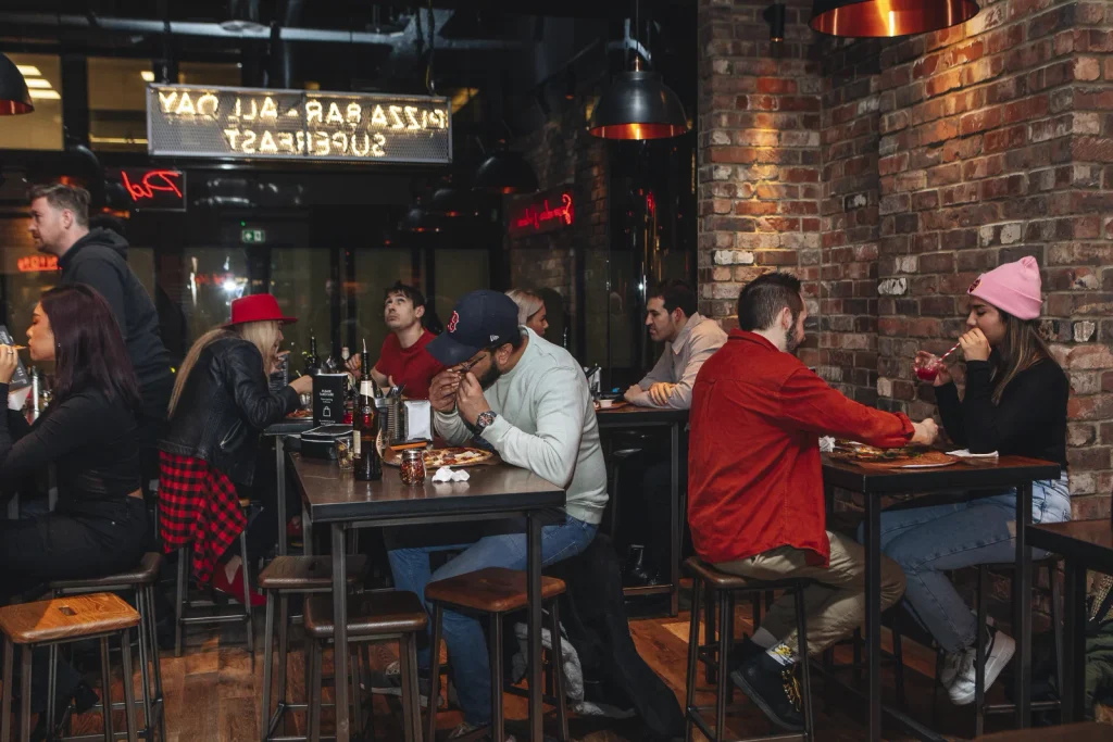 Evening diners at Pizza Union Holborn