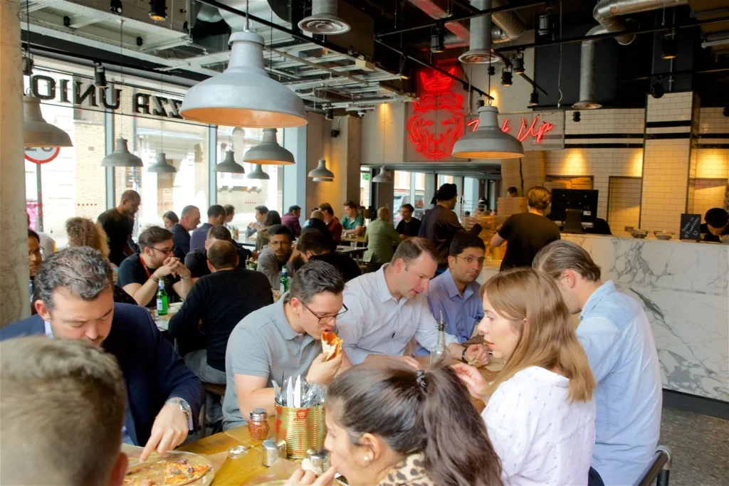 Lunchtime at Pizza Union Aldgate